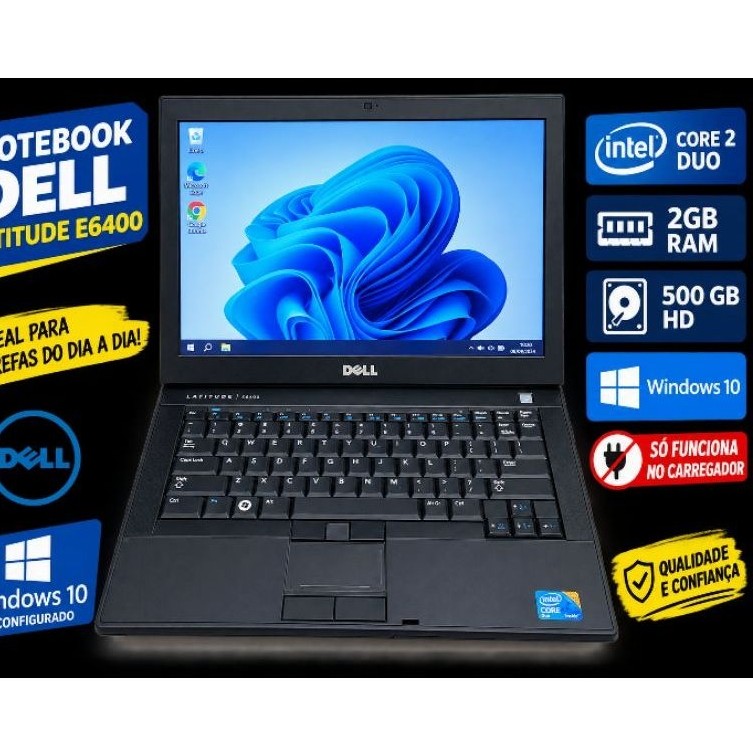Notebook Dell Latitude Core 2GB RAM Barato Ótimo Trabalhar Estudar Navegar Básico