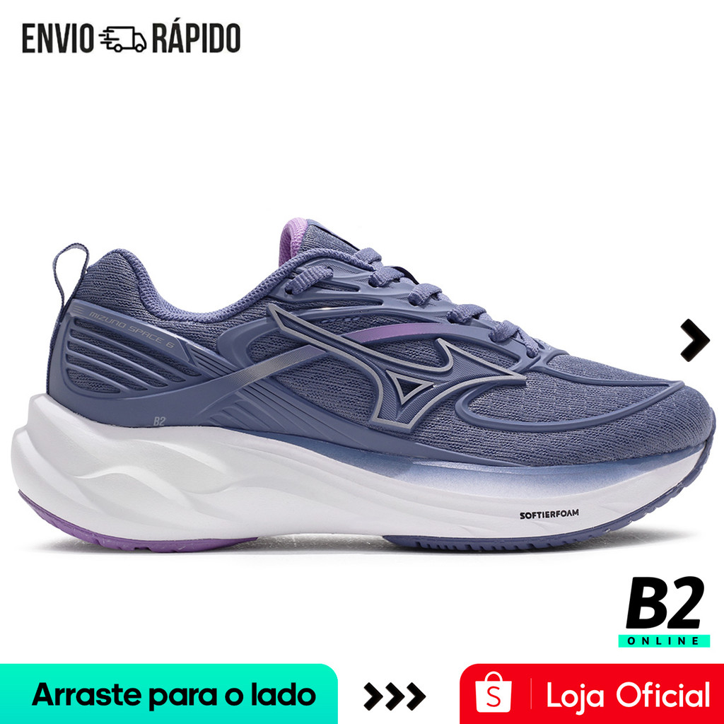 Tênis Mizuno Space 6 Feminino Azul/Lilas Original com Nota Fiscal e Garantia