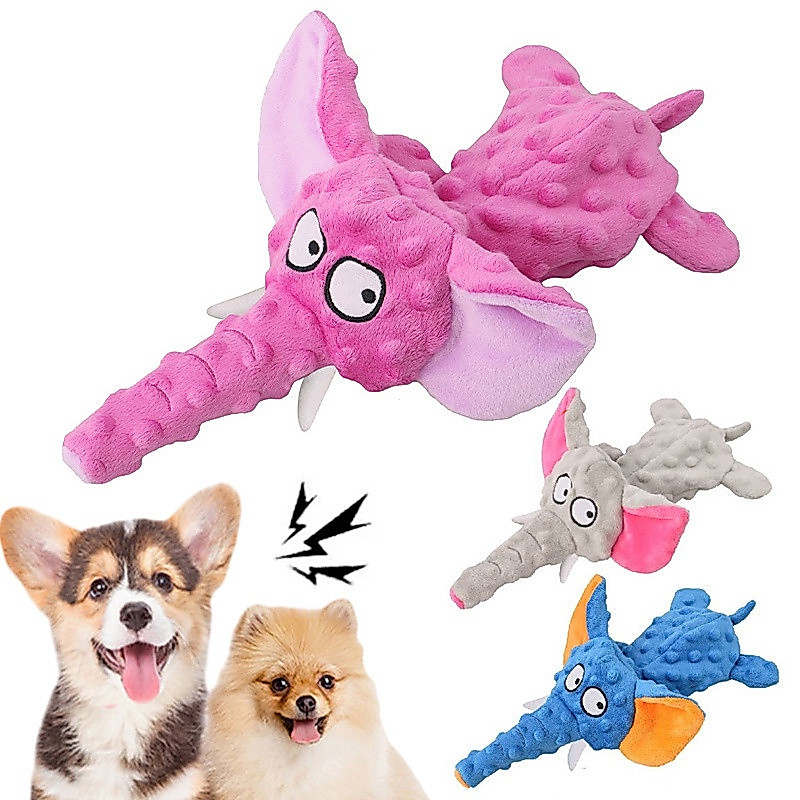 Brinquedos De Pelúcia Fofinhos De Elefante Durável Mastigar Cachorro Interativos Brinquedo Suprimentos Engraçados Para A
