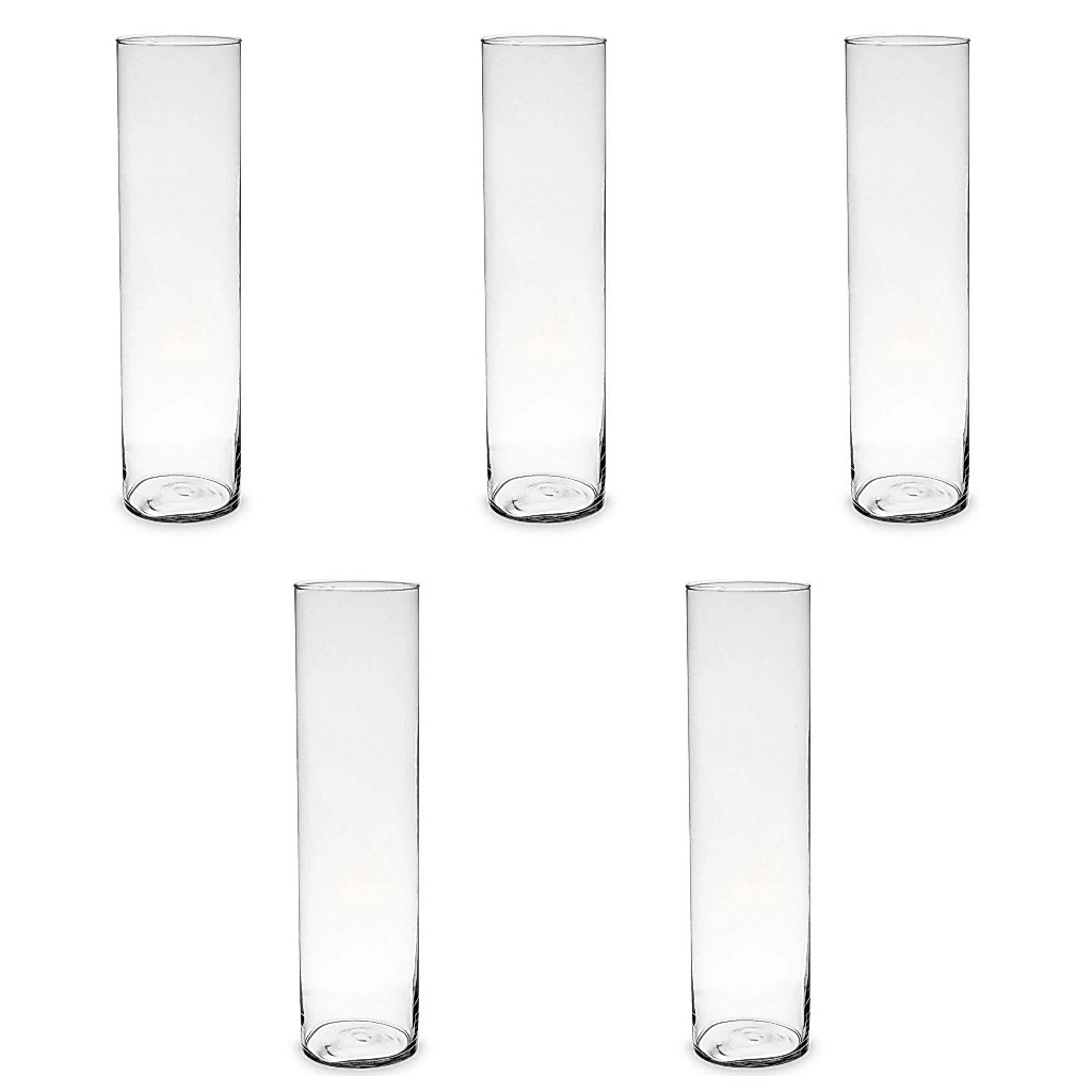 Kit C/ 5 Vasos Tubo De Vidro 17x5cm Transparente Cilindro (PROMOÇÃO)