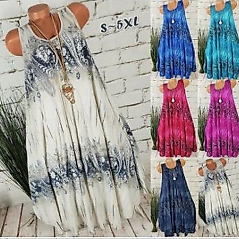 Produtos quentes de verão Europeu Americano Moda Roupas Femininas Vestido Impresso Digital