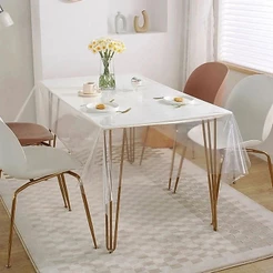 Toalha De Mesa Plastico Transparente Impermeável 1,80 X 1,80 Sala Jantar Cozinha Impermeável Cozinha