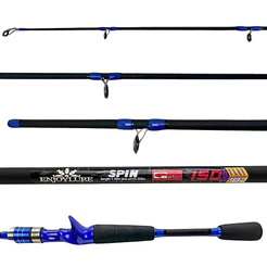 Vara Pesca Carretilha Carbono 15-35 Libras Tucunaré Traira 1,50m 2 Partes