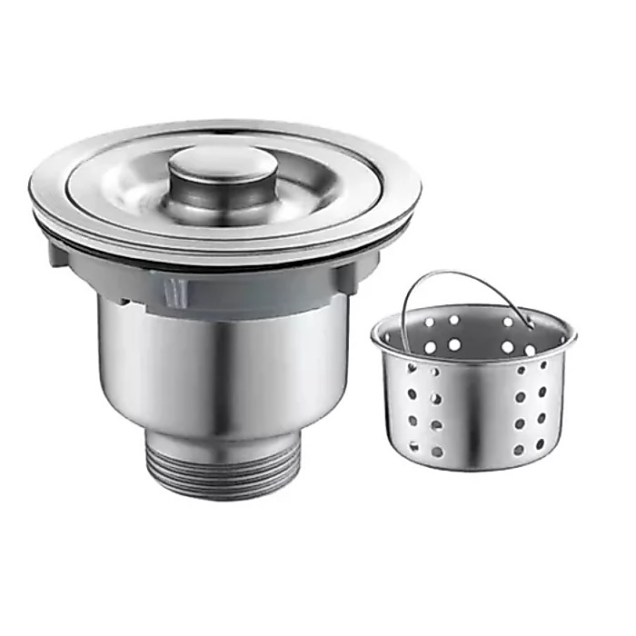 Válvula Pia Cozinha 4 1/2 Inox 304 Com Cesto Removível Ralo