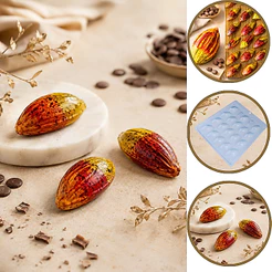 1~10 Forma Simples Bombom Cacau 716-(B7) em Acetato BWB Para Bombom e Doces de Chocolate e Confeitaria.(CHOCO)