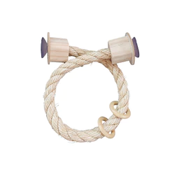 Poleiro flexível 40cm de sisal 16mm com ventosa, brinquedo calopsita agapornis ring neck aves