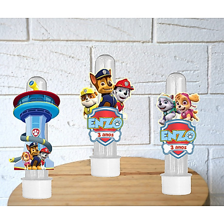 Apliques Personalizados para Tubetes Patrulha Canina Festa Infantil Aniversário Lembrancinhas Personalizadas