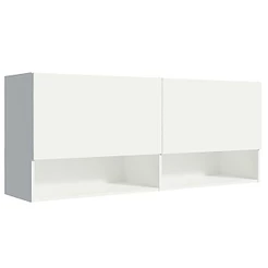 Armário Aéreo 120 cm 2 Portas 2 Nichos Branco para Cozinha Madesa