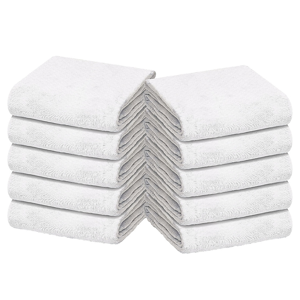 Pacote com 10 Fraldas de Pano Luxo Lisa Branca p/ Bebês e Recém-Nascidos 70x70cm 100% Algodão Tecido Duplo Alta Absorção