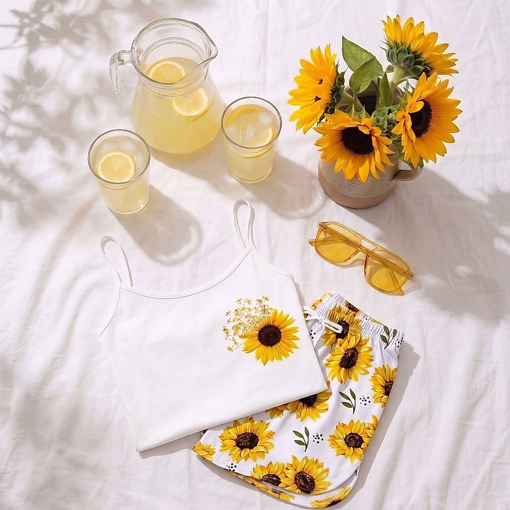 Pijama Cropped Baby Doll Feminino Revenda Girassol