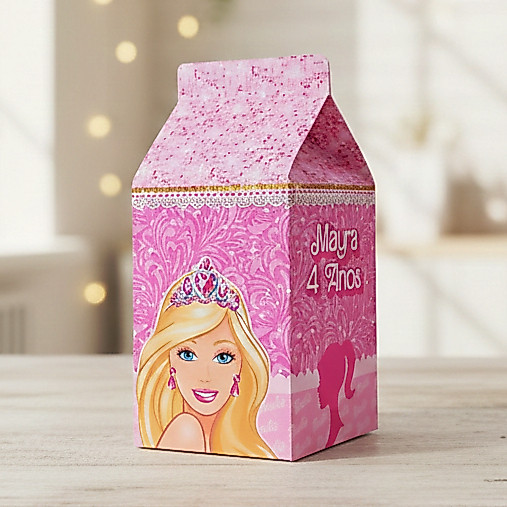 Caixa Milk Barbie Princesa | Caixinhas Personalizadas Kit Festa Aniversário Lembrancinhas Mimos