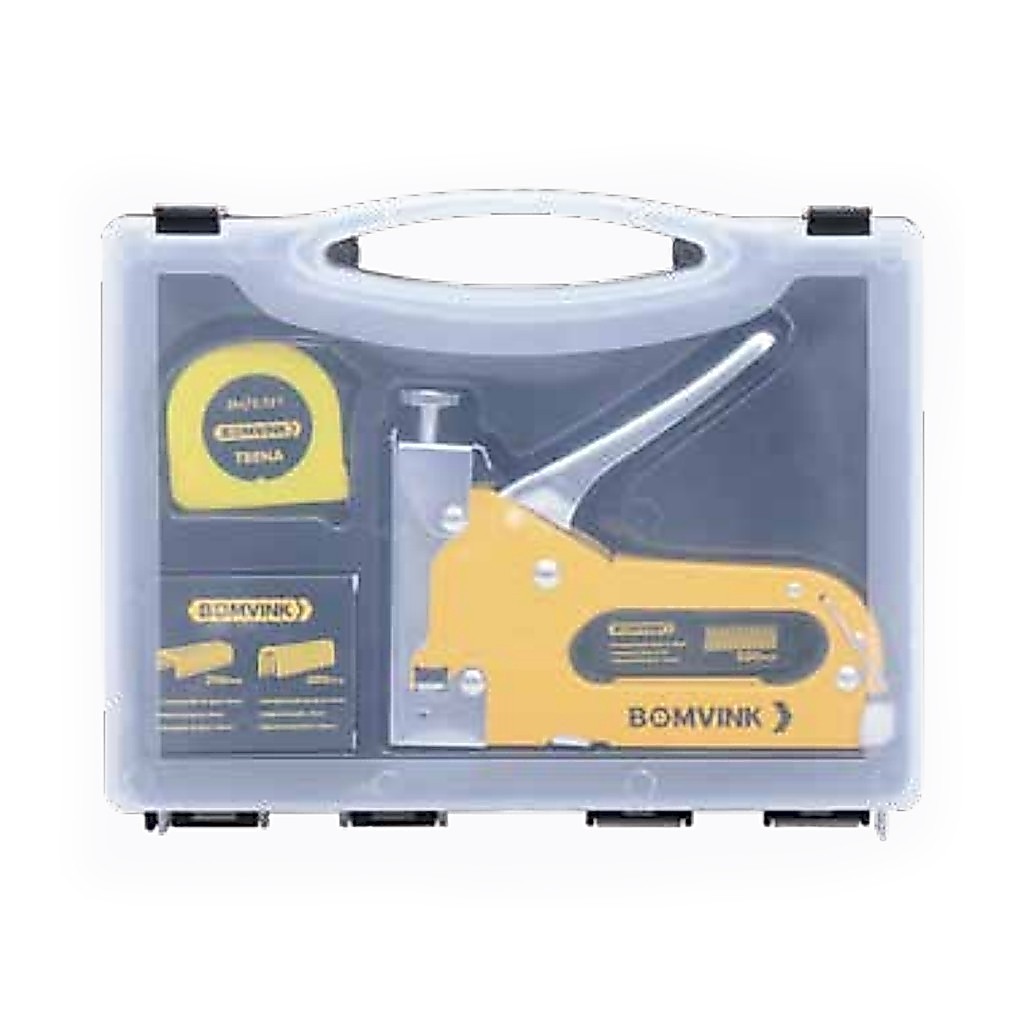 Grampeador Tapeceiro com Trena 2 Metros + 1000 Grampos e Maleta