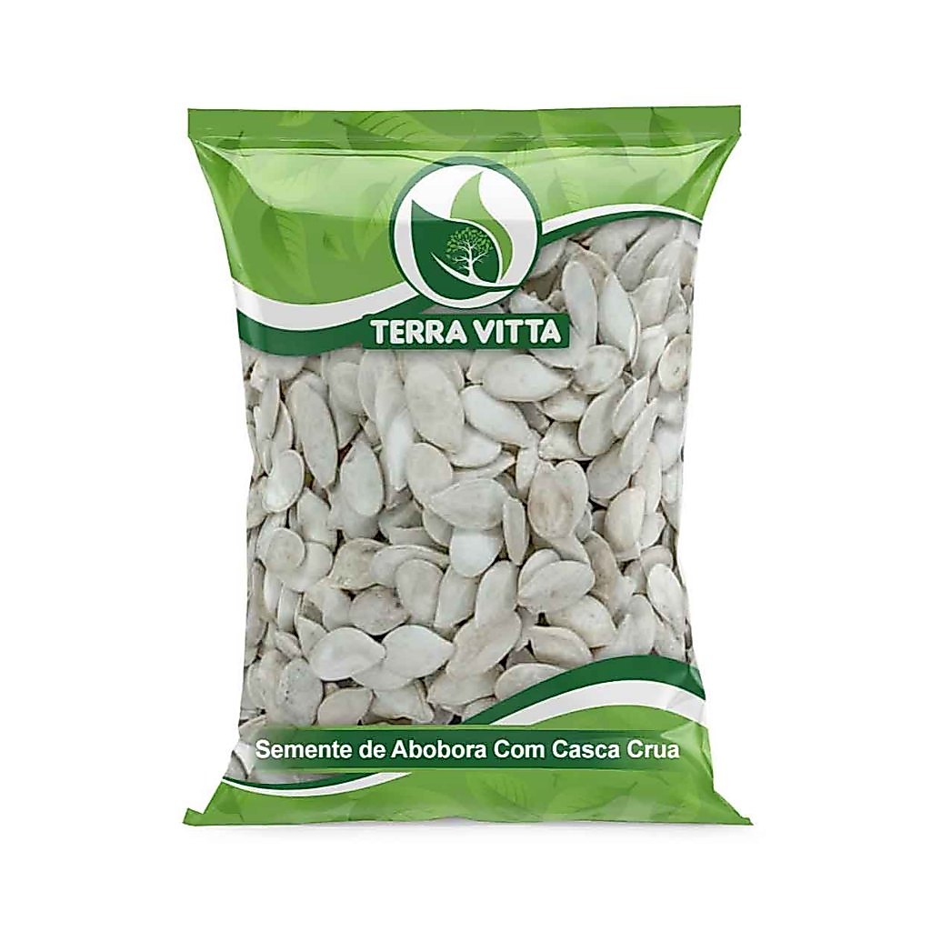 Semente de Abobora Branca Com Casca Crua