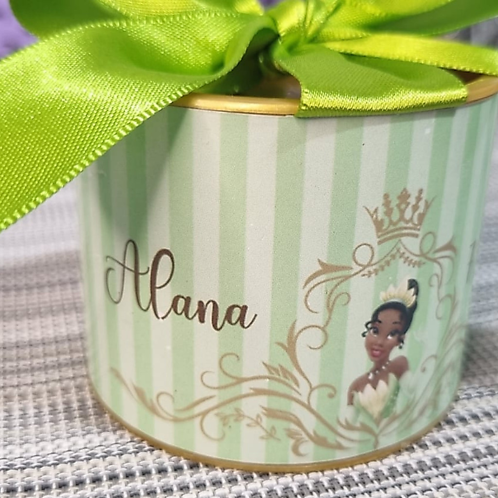 KIT Tubolatas Personalizadas 5x6 Pincesa Tiana | Lembrancinha Aniversário | Chá Revelação|Aniversário | Casamento