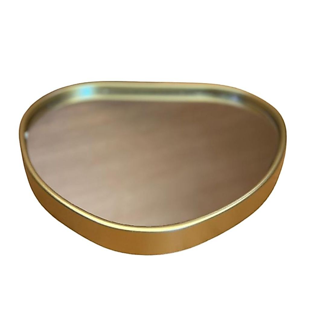 BANDEJA ORGANICA ESPELHADA DECORATIVA MULTIUSO BANHEIRO LAVABO SALA PRETO DOURADO