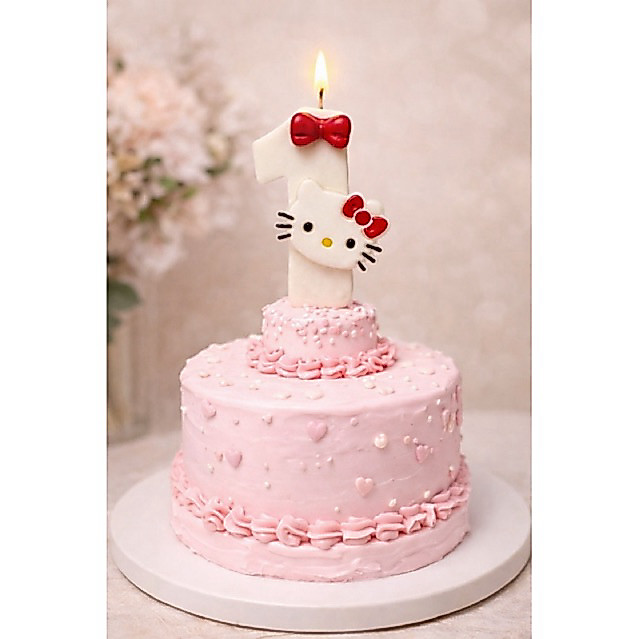 Vela de aniversário hello kitty/Topo de bolo/vela de aniversário.