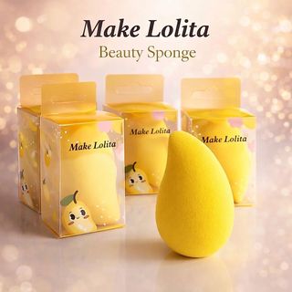 Esponja manga ,amarelo ,make lolita , makeup macia idelal para base