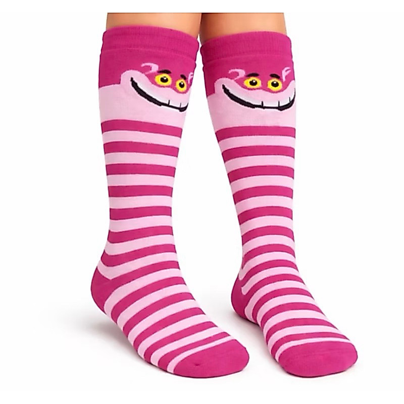 Meia Gato de Cheshire Sorriso Alice no País das Maravilhas Presente Divertido Cano Longo Envio Rápido