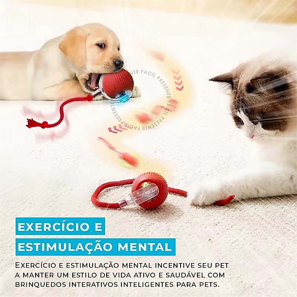 Bola de gato Rolamento Automática Brinquedo Elétrico Interativa Para Gatos Cães Recarregável Cauda Falsa