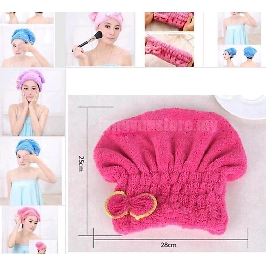 KIT 5 PCS Touca para seca cabelo Mágica Touca de Banho Absorvente Toalha de Microfibra — imagem 2 de 2