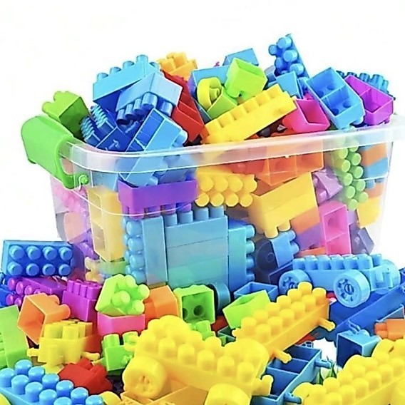 140 Blocos De Montar Super Coloridos Carrinho + Rodinhas