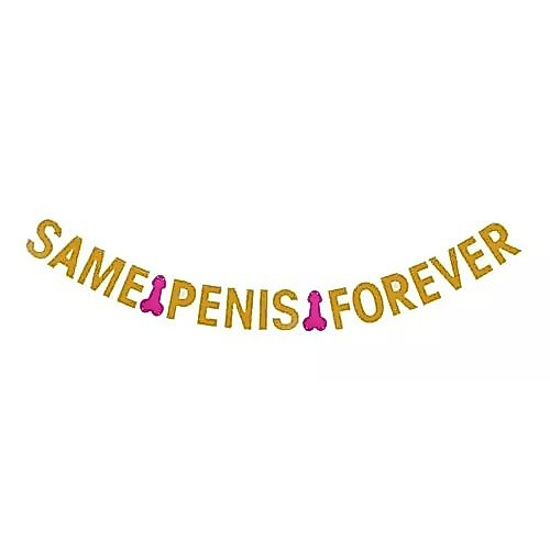 Faixa decorativa despedida de solteira same penis forever dourado e rosa glitter casamento festa