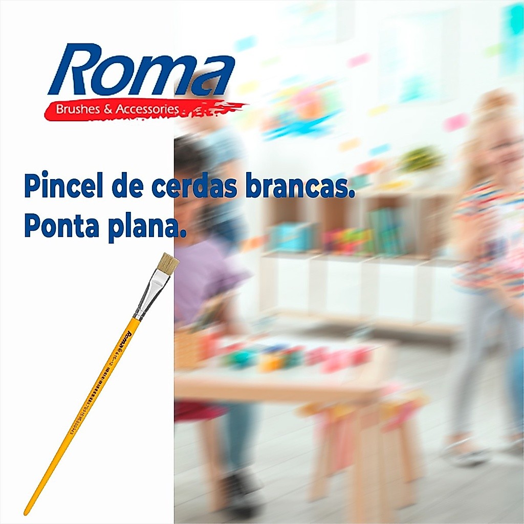 Pincel Escolar Para Pintura Artesanato Escola N°12 Kit C/ 2 Un · foto 2