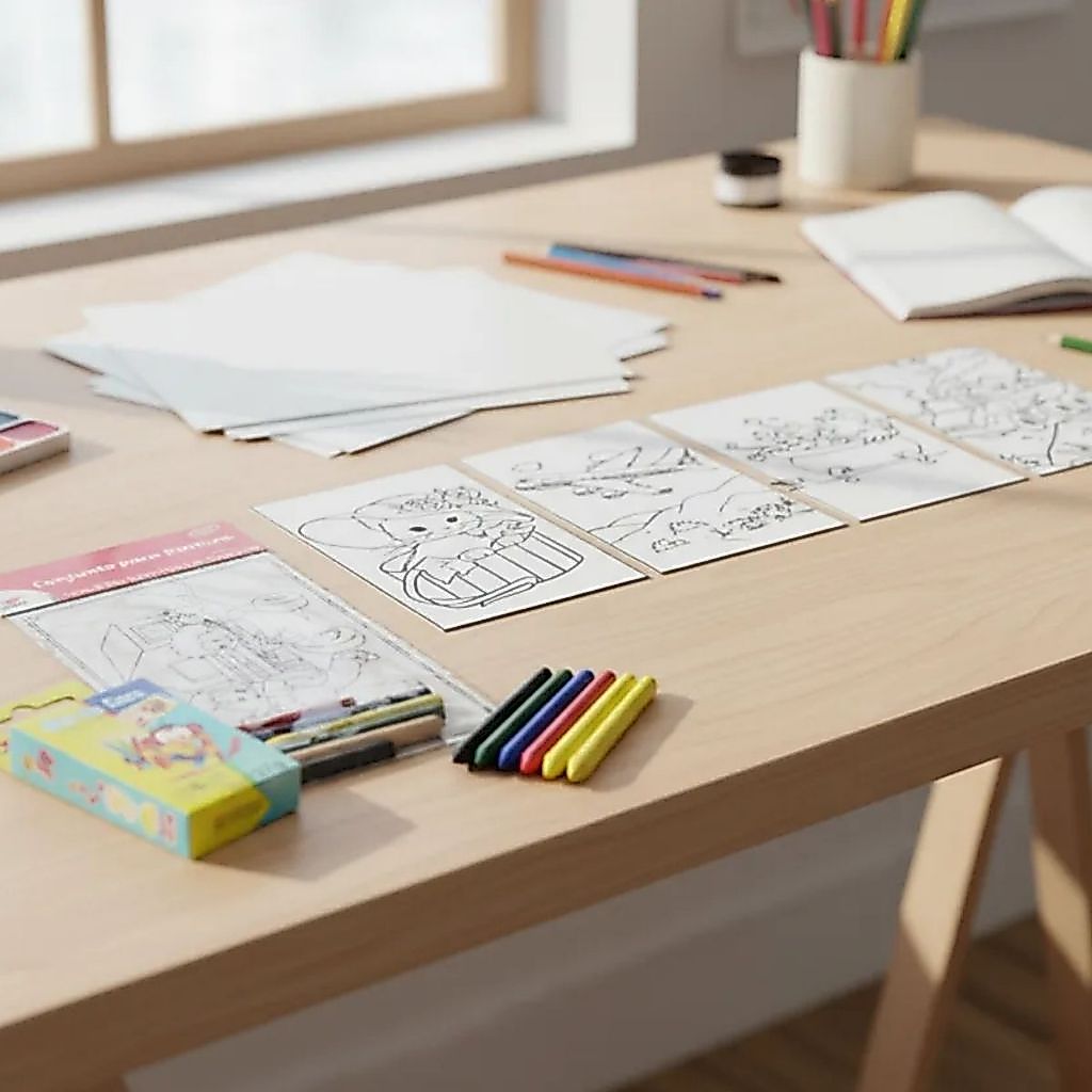 Kit 100 Desenhos para Colorir Pintar Folhas A4 + 12 Giz de Cera Atividade Infantil Adulto Antiestresse Terapia · foto 2