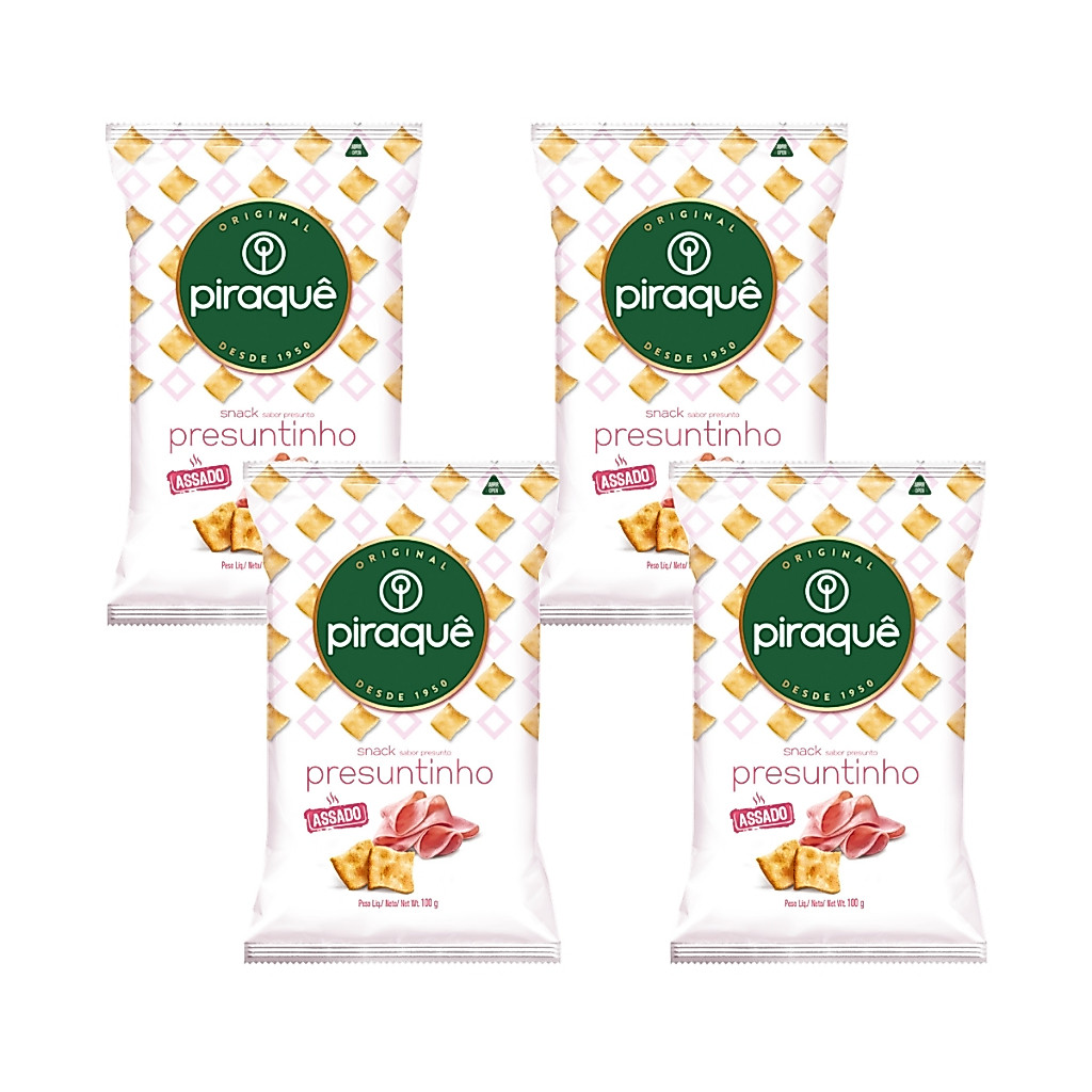 Kit 4un Salgadinho Piraquê Presuntinho 100g