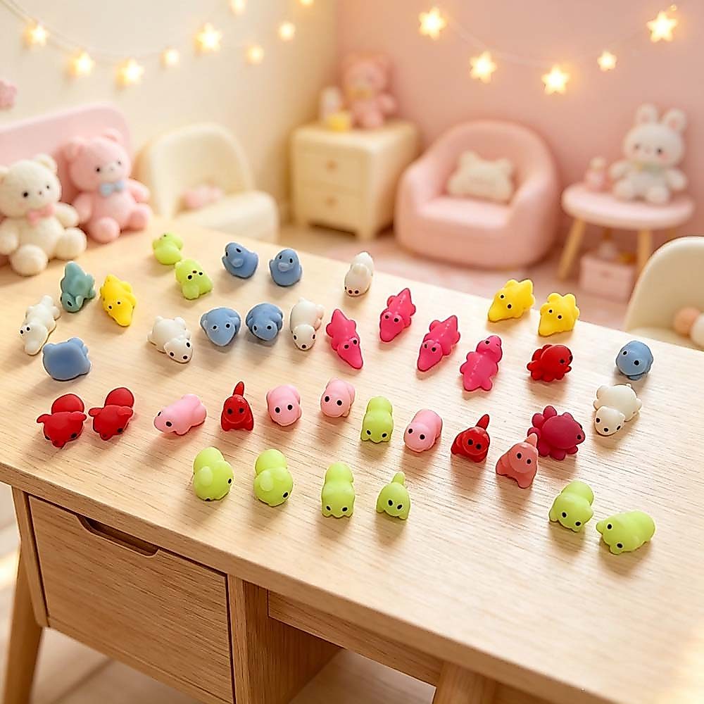 Kit 10/20 Unidades Squishy Mochi Bichinho Macio, Brinquedo Anti-Stress de Apertar