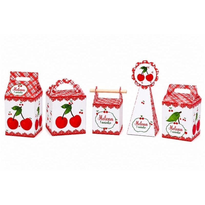Kit Lembrancinha Personalizada Cerejinha 15 unidades Festa Aniversário infantil