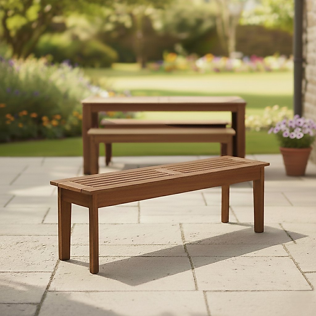 Banco Madeira Maciça 3 Lugares 200cm Churrasqueira Primavera Marrom/Castanho Stain Castanho