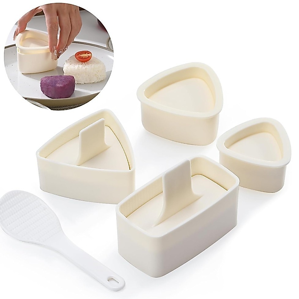 Molde Onigiri , 4/5 Pacote Musubi Imprensa Fabricante Triângulo Arroz Bola Para Criança Almoço Bento E Casa DIY