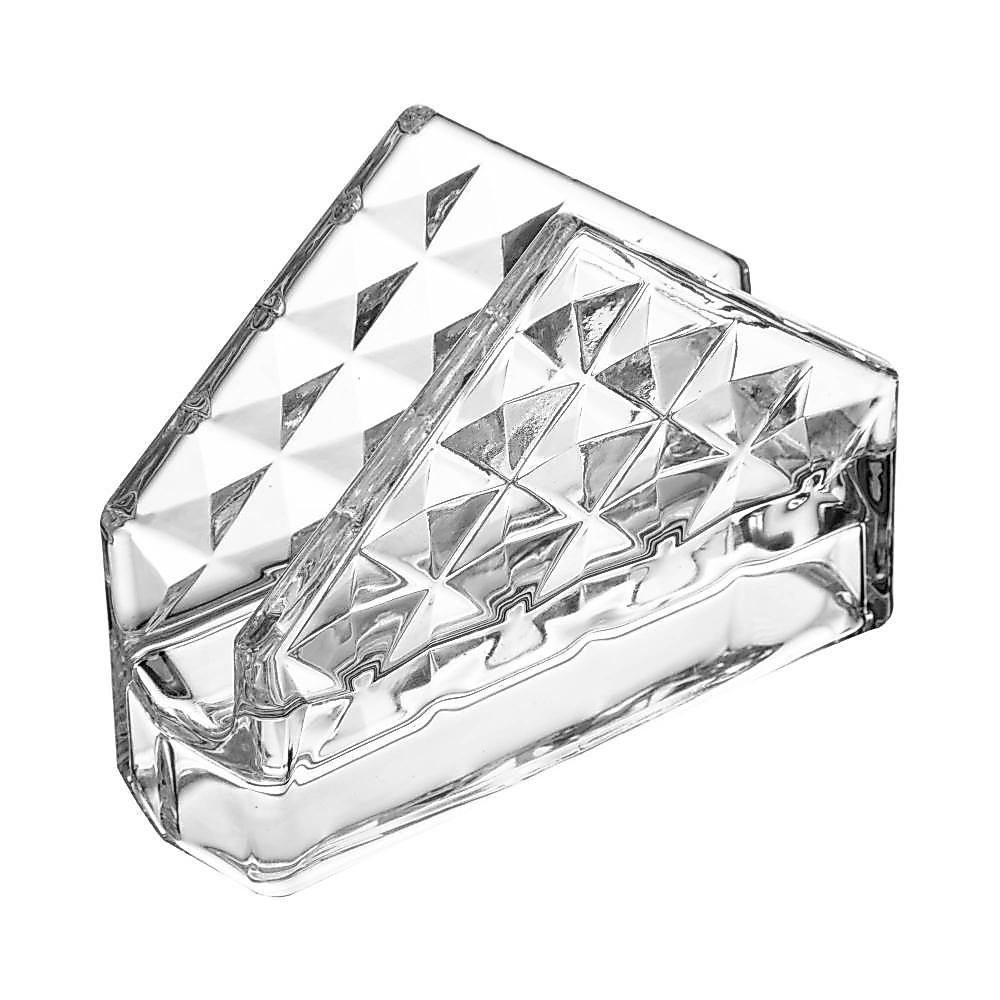 Porta Guardanapos Diamond 12,5cm Cristal Lyor para Mesa Posta Jantar Almoço Organização Decoração Elegante Prático Casa