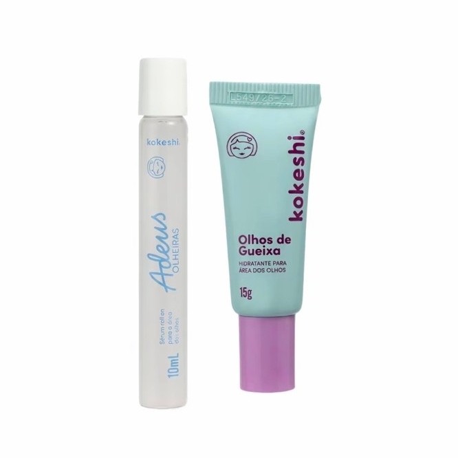 Kit Kokeshi Adeus Olheiras + Olhos de Gueixa | Sérum Roll-On 10ml + Hidratante 15g