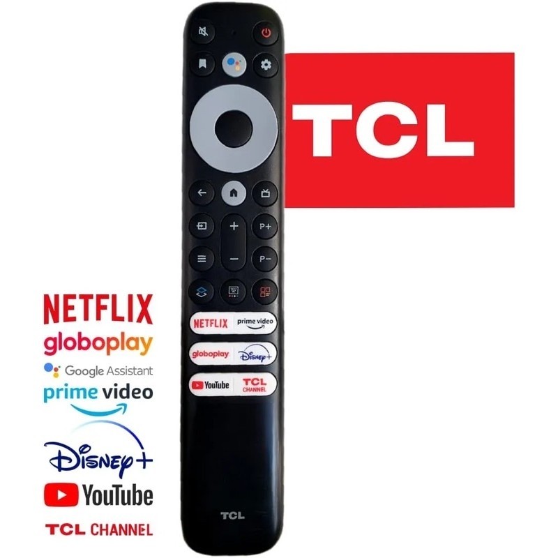 Controle Remoto para TV TCL Smart 4K RC902V Netflix Youtube - Modelos P72, C72, X925, C82 - Substituto Compatível