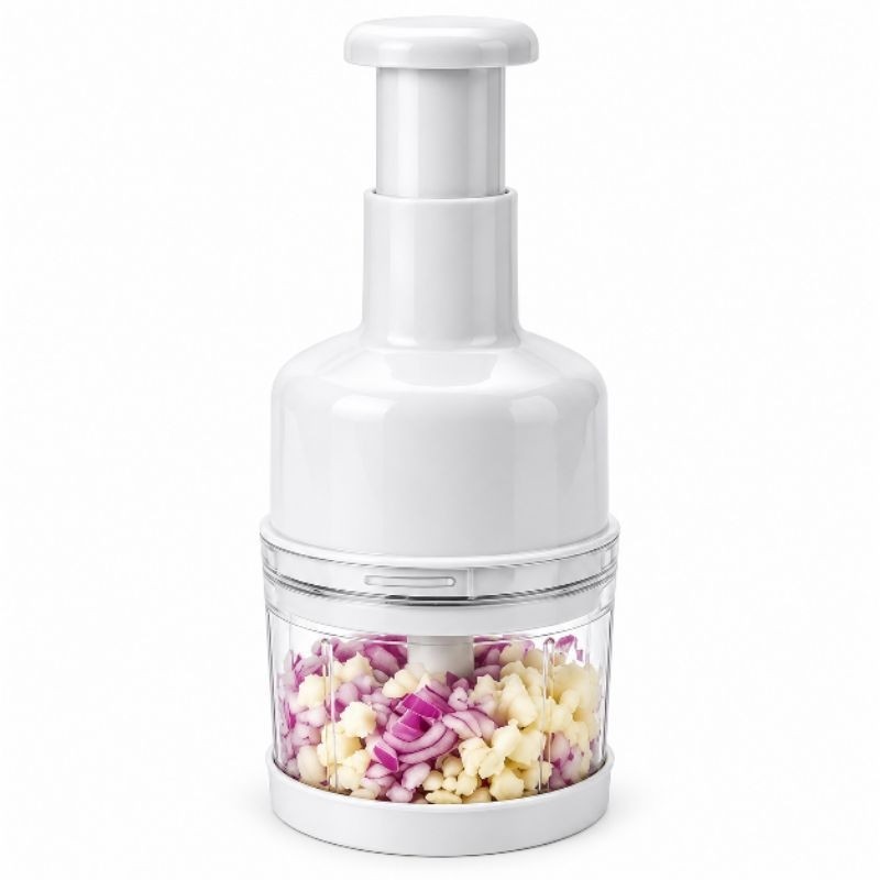 Mini Processador Triturador Manual de Alho Legumes Alimentos Corda Picador Fatiador Cebola Moedor 3 Laminas Inox Cozinha