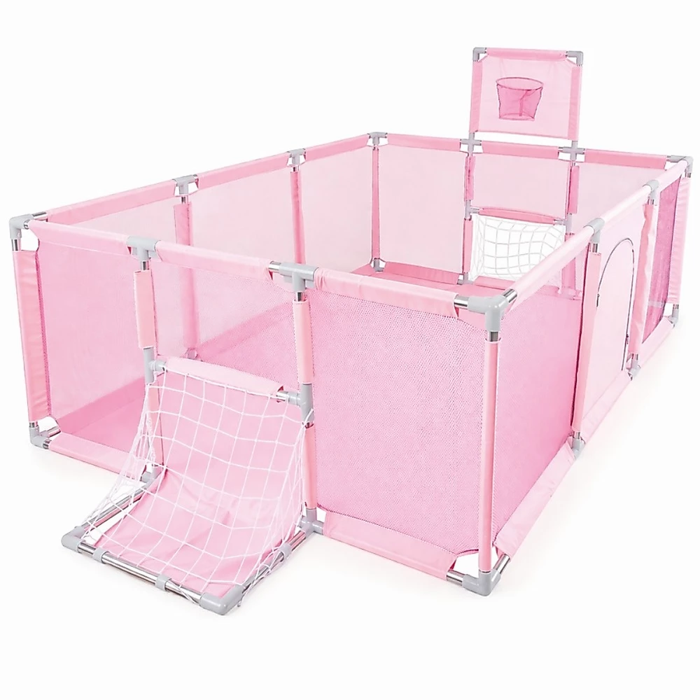 Cercadinho Infantil Bebê Grande 180x120x60cm Baby Bear com Tela | ROSA