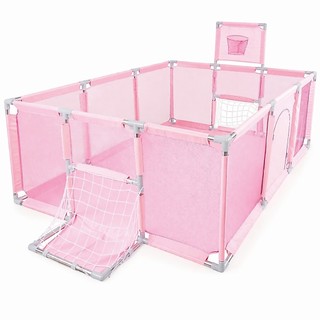 Cercadinho Infantil Bebê Grande 180x120x60cm Baby Bear com Tela | ROSA