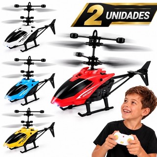 Helicóptero Voador com Controle Remoto Sensor Recarregável Brinquedo Infantil Dia das Criancas