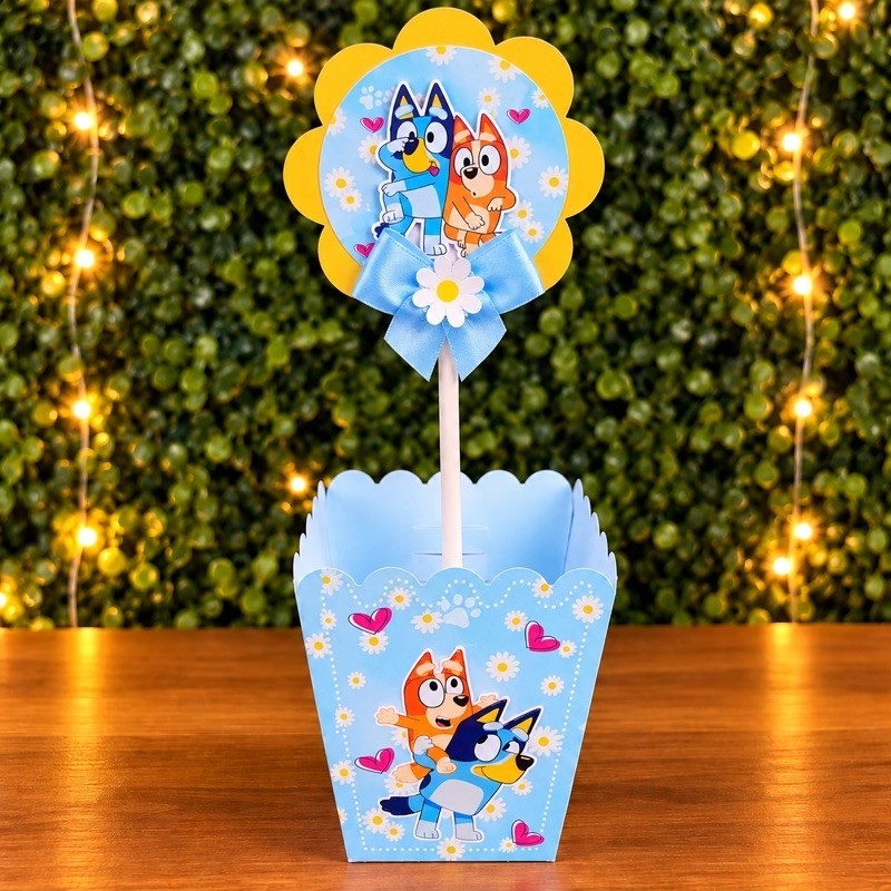 Centro de Mesa Bluey + BRINDE | Cachepot | Lembrancinha Festa Infantil | Bluey | Festa Bluey