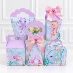 Kit Festa Fundo do Mar Menina Tema Oceano Encantado Caixinhas para Lembrancinhas Decoração de Aniversário Infantil