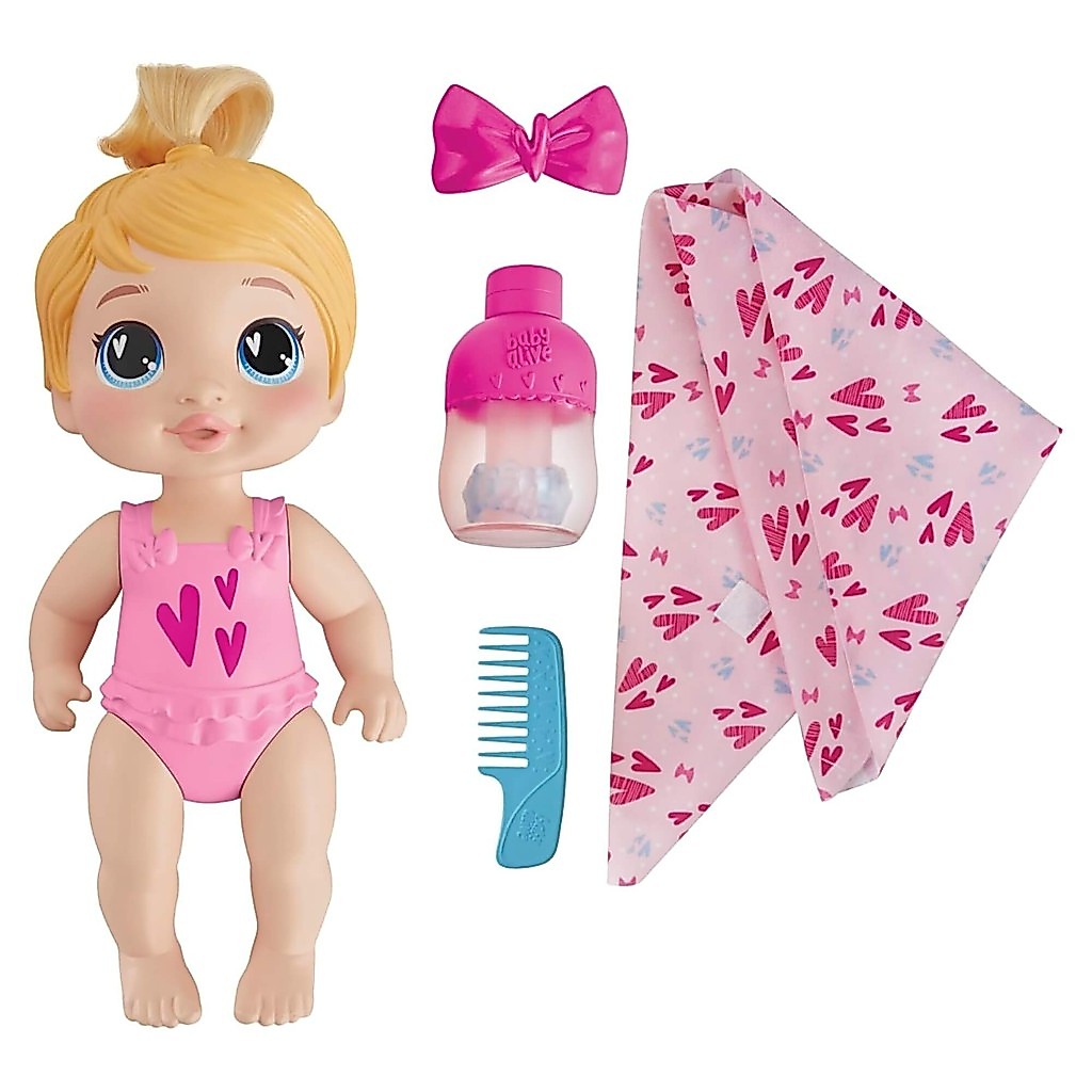 Boneca Baby Alive Brinquedo Infantil Bebê Shampoo Harper Hugs (Loira) Hasbro - 18525 Acessórios — imagem 2 de 2
