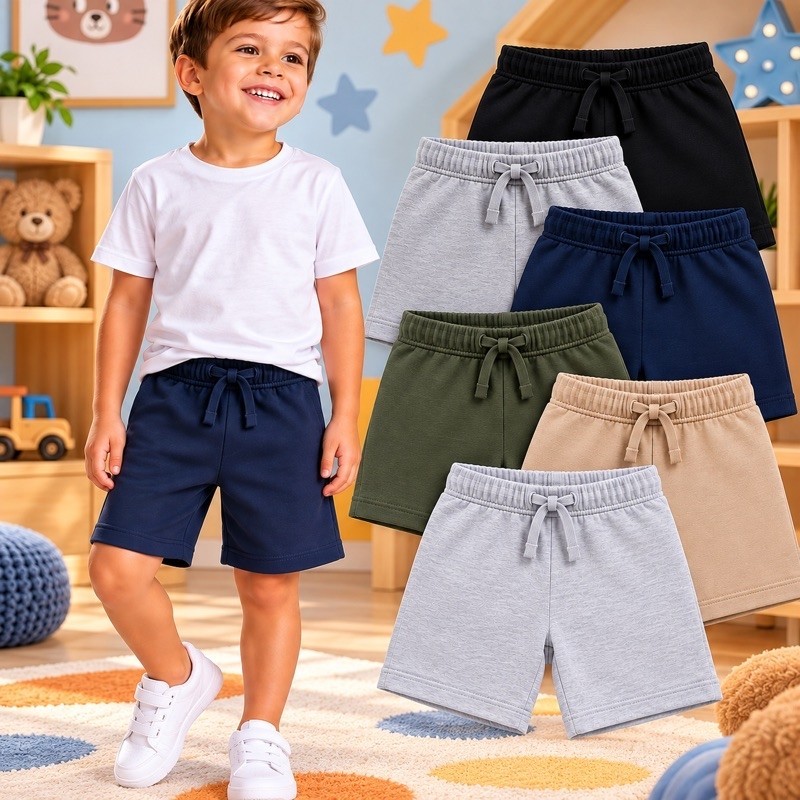 Kit Bermuda Infantil Moletinho Sortida Menino Tamanho 1 ao 10 Bermuda de Criança kkk