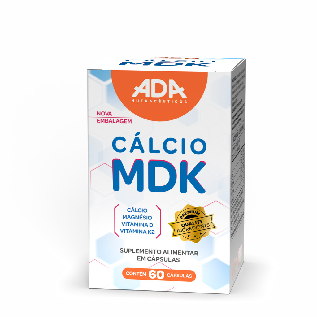 Cálcio MDK - Magnésio + D + K2 - 60 Cápsulas 720mg Ada