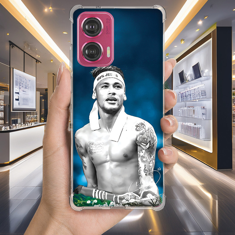 Capa Capinha MOTO EDGE 60 PRO 50 ULTRA 30 20 LITE G86 G84 G75 Anti-impacto Personalizada futebol NEYMAR (4112)