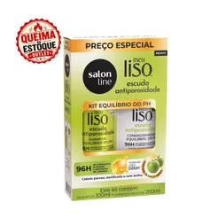 Kit Shampoo 300ml + Condicionador 200ml Meu Liso Escudo Antiporosidade