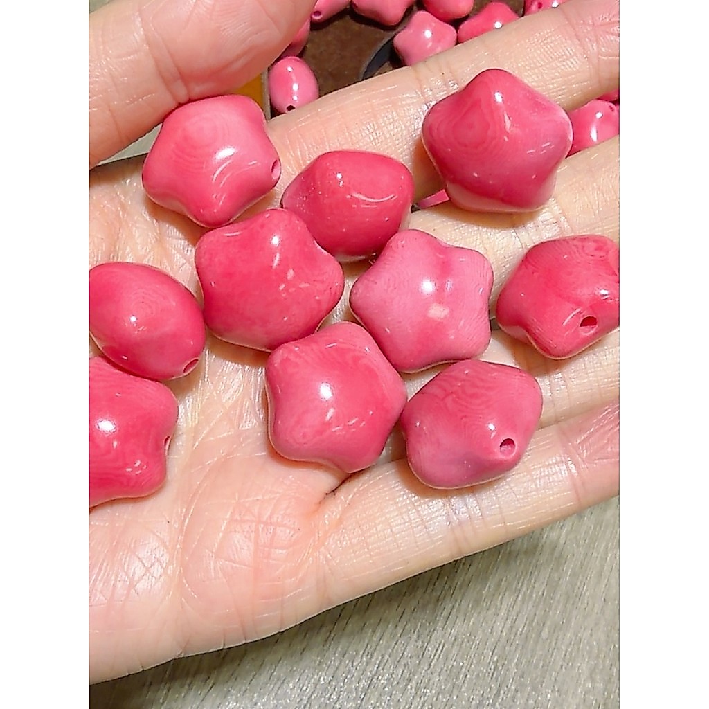 Natural marfim fruta rosa estrela artesanal diy acessórios pulseira pingente acessórios moda All-Match C