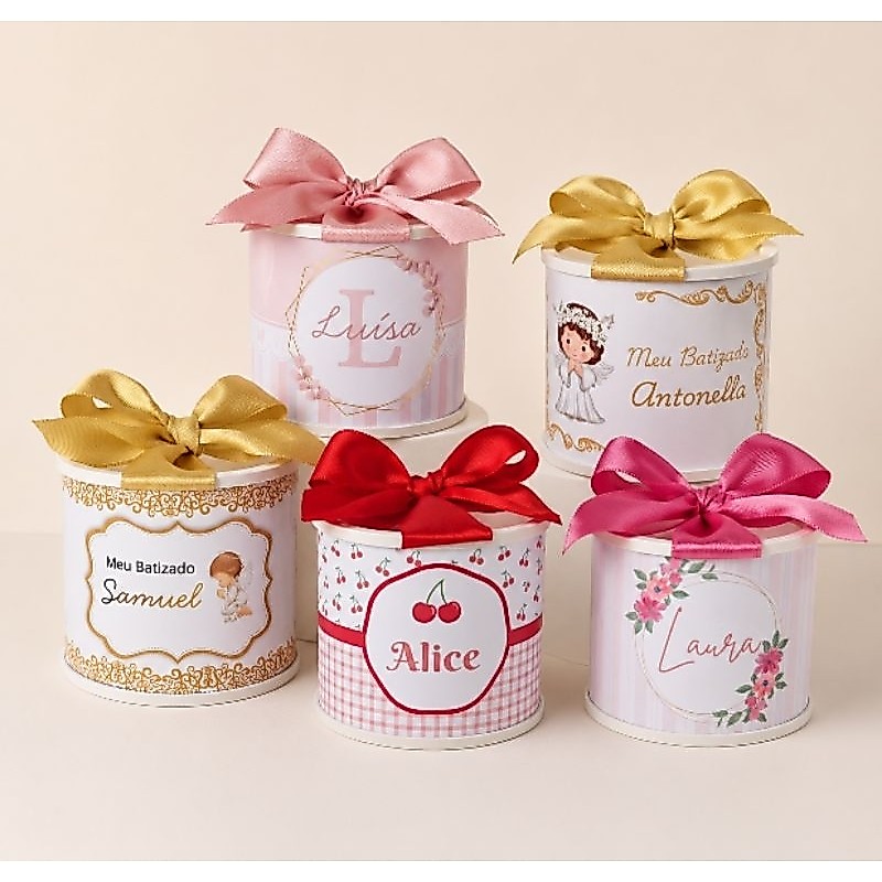 Kit Tubolatas 5x6 personalizadas lembrancinhas aniversário cha maternidade batizado qualquer tema