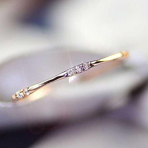 Anel Luxo Leve 9 Diamantes Pequenos Rose Gold Cute Artesanato anel masculino homens acessórios de moda coreanos anel fem
